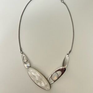 Elegant Silver and White Necklace